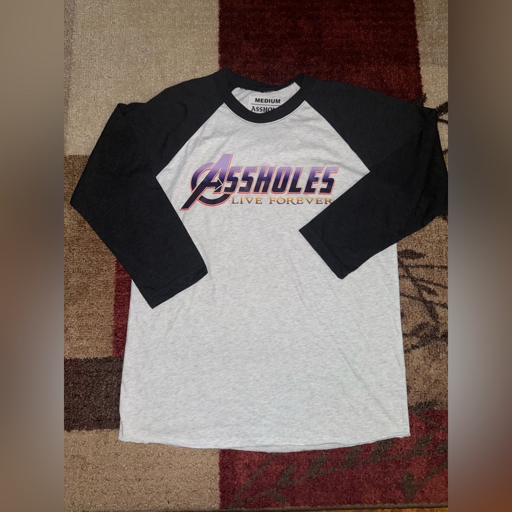 Assholes Live Forever (ALF) Blue & Gray Reglan- Size Medium New